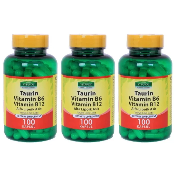 Vitapol Taurin Vitamin B12 500 mg 100 Kapsül 3 Adet - Görsel 2