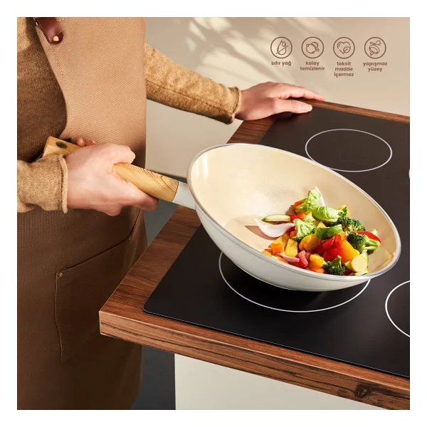 Emsan Swiss Crystal 28 cm Wok Tava - Görsel 7