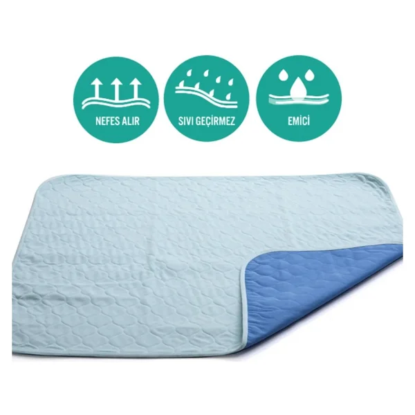 CDE 3'lü Paket 5 Katlı Kapitoneli, Yıkanabilir, Sıvı Geçirmez Köpek Çiş Pedi 75 x 90 cm - Görsel 3