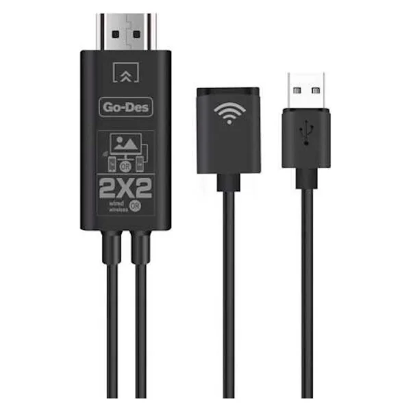 Go-Des GD-8276 Wireless Display Dongle Kablosuz HDMI 1080P Görüntü Aktarım 110 cm - Siyah - Görsel 6