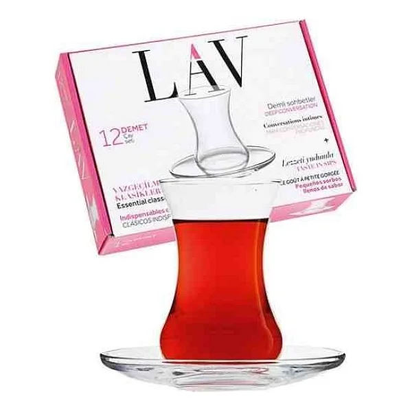 Lav Demet Çay Bardağı Seti - Şeffaf - 135 ml - Görsel 4