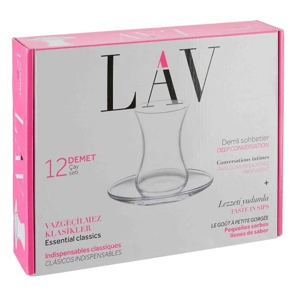 Lav Demet Çay Bardağı Seti - Şeffaf - 135 ml - Görsel 2