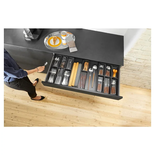 Blum Ambia-Line Çekmece İçi Kaşıklık Antrasit-Mat Siyah 90 CM. Modül ZC7S500BS3-90 - Görsel 5