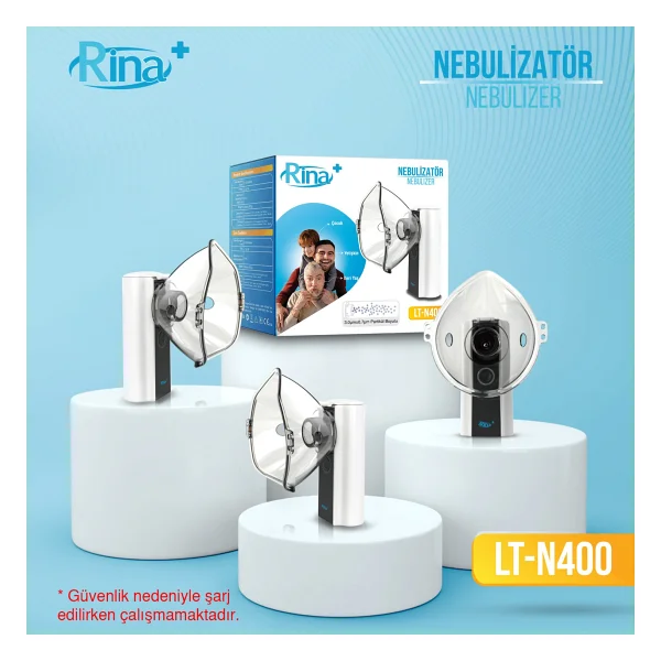 Rina Plus Ultrasonic Taşınabilir Mesh Bataryalı Hava Makinesi Sessiz Nebülizatör - Görsel 2