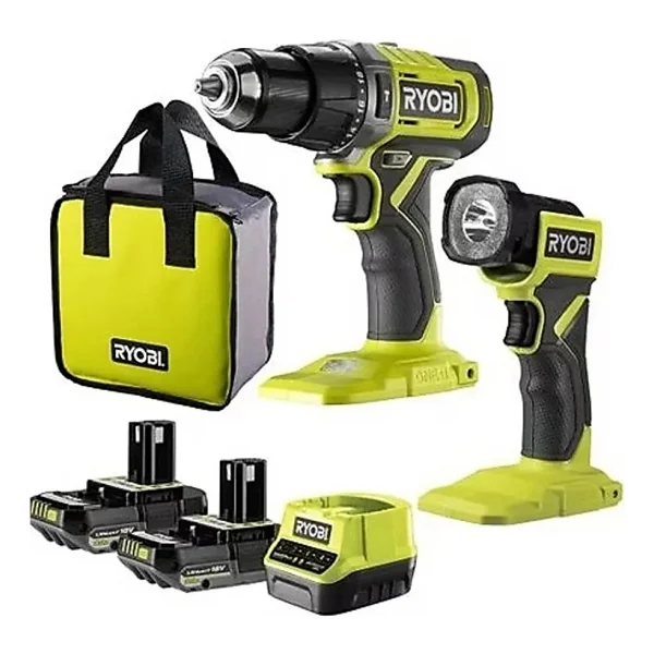 Ryobi RPD18-2C20ST Çift Akülü 2 Ah Darbeli Matkap + Fener - Görsel 2