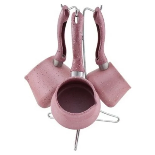 Özlife 707 Rodi Granit 3 Lü Cezve Takımı-Rose - Pembe - Görsel 2