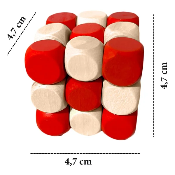 Hamaha Eğitici Ahşap Oyuncak Ahşap Yılan Küp Zeka Bulmaca Oyunu Kırmızı 3D Puzzle Oyunu - Görsel 5