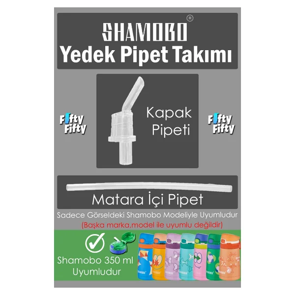 Shamobo Turkuaz 350 ml Pipetli Çelik Matara - Görsel 8
