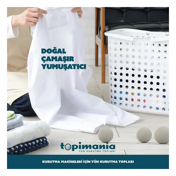 Topimania Doğal Yerli Üretim Yün Kurutma Topu Kurutma Topu Kokusu Hediyeli 3 adet - Görsel 4