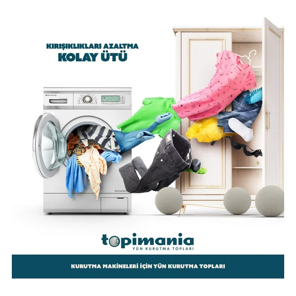 Topimania Doğal Yerli Üretim Yün Kurutma Topu Kurutma Topu Kokusu Hediyeli 3 adet - Görsel 5