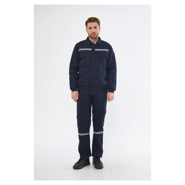Orange Safety Iş Takımı 7/7 Gabardin %100 Pamuk Kapitoneli Reflektörlü Kışlık Lacivert - 2XL - Görsel 6