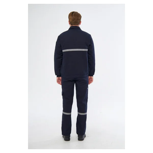 Orange Safety Iş Takımı 7/7 Gabardin %100 Pamuk Kapitoneli Reflektörlü Kışlık Lacivert - 2XL - Görsel 2