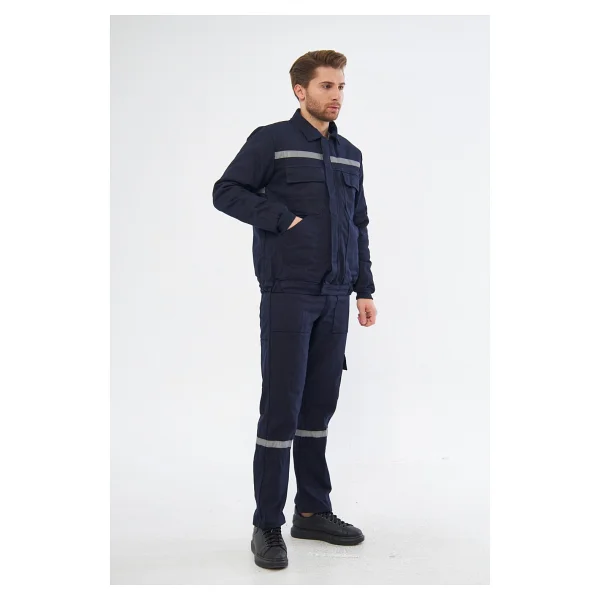 Orange Safety Iş Takımı 7/7 Gabardin %100 Pamuk Kapitoneli Reflektörlü Kışlık Lacivert - 2XL - Görsel 3