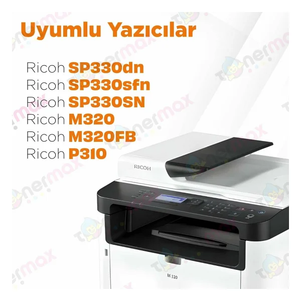 Ricoh SP-330H Toner Tozu 500GR. / M320 / M320FB / P310 / SP330 / SP330DN / SP330SN - Görsel 2
