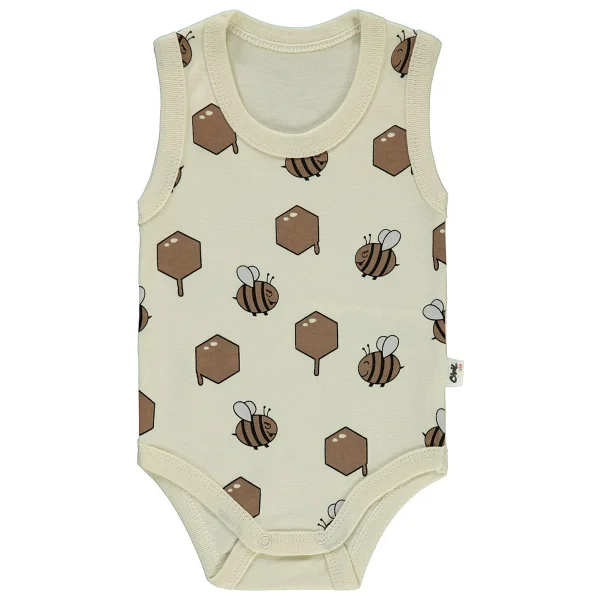 Civil Baby Arı Empirme Baskılı Sfr.Kol1-36 Ay Çıtçıtlı Badi - Ekru24-36 Ay - Görsel 4