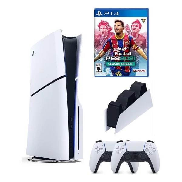 Sony Playstation 5 Slim Modeli 1 TB Depolama İle PES 2021 Oyun Konsolu Ve 2 DualSense Kol - Görsel 3
