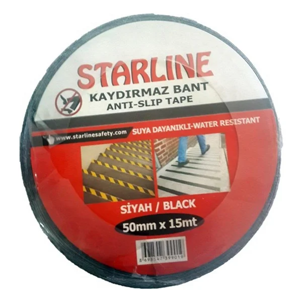 Kaydırmaz Bant 50 Mm 15 Metre Siyah Renk Yüksek Tutuş Starline Marka Suya Dayanıklı - Görsel 4