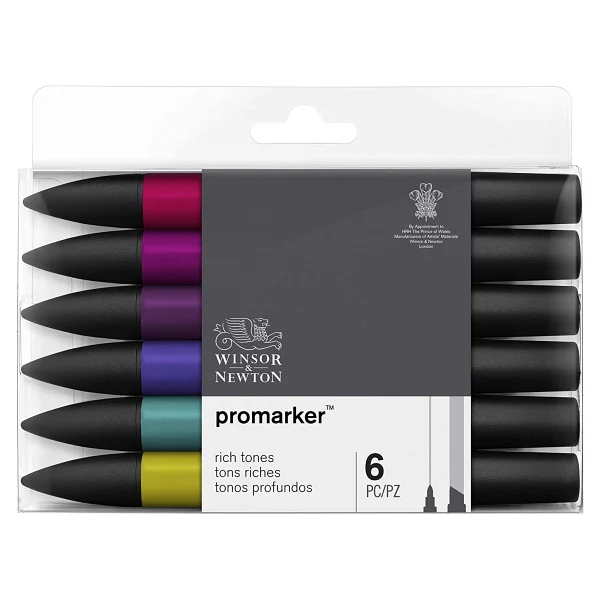Winsor & Newton Promarker Rich Tones Zengin Tonlar Seti (6 Renk) - Görsel 2