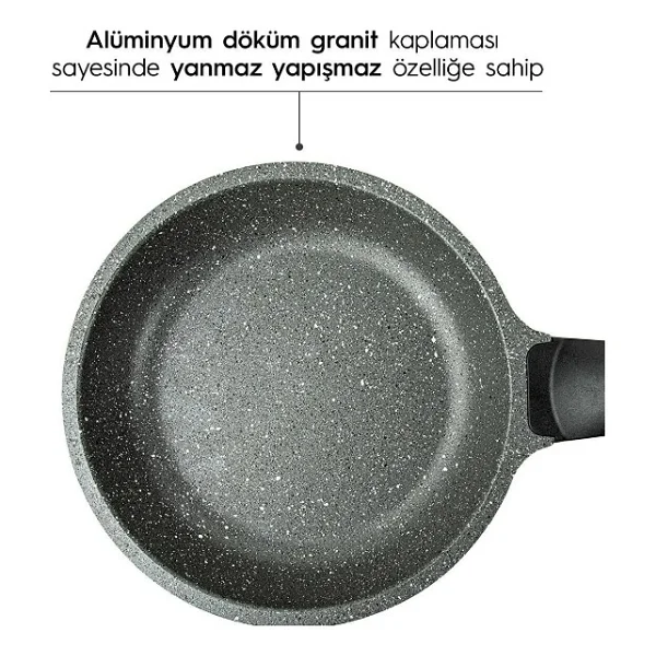 Nehir 3'lü Döküm Granit Tava Seti - Görsel 2