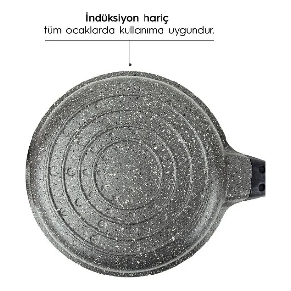 Nehir 3'lü Döküm Granit Tava Seti - Görsel 3