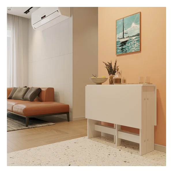 Ankara Orman Ürünleri Pratik Katlanır Mutfak Yemek Çalışma Masası - 6 Kişilik - %100 Mdf - Atlantik Çam - Görsel 7