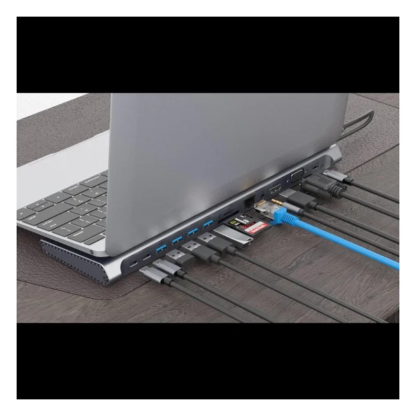 Coverzone 9199A 14 in 1 Laptop Docking Station - Görsel 3