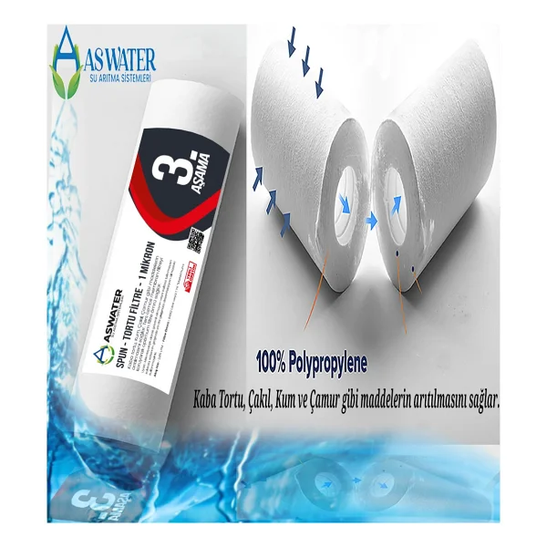 As Water Ihlas Aura Cebilon Compact Uyumlu Aw 5'li Filtresi Seti Tüm Açık Kasa (Housingli) Cihazlar ile Uyumlu 5 Aşamalı Arıtma Filtre Seti Arıtma Filtresi - Görsel 4