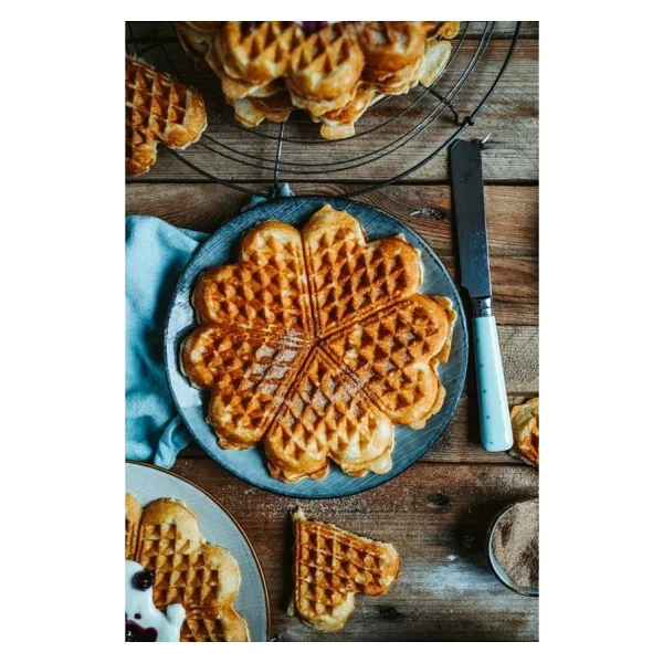 Omake Kare Waffle Makinesi Kalp Çiçek Ø190 - Görsel 2
