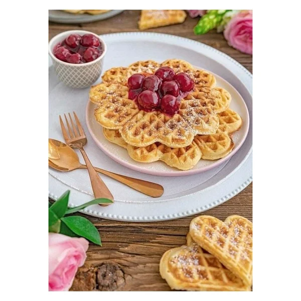 Omake Kare Waffle Makinesi Kalp Çiçek Ø190 - Görsel 3