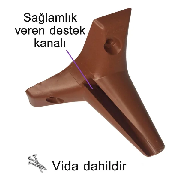 Glaswen Zelve 12 cm Kahverengi Lüx Mobilya Kanepe Sehpa Ünite Koltuk Ayağı Baza Ayak - Görsel 4