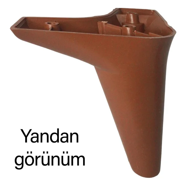 Glaswen Zelve 12 cm Kahverengi Lüx Mobilya Kanepe Sehpa Ünite Koltuk Ayağı Baza Ayak - Görsel 5
