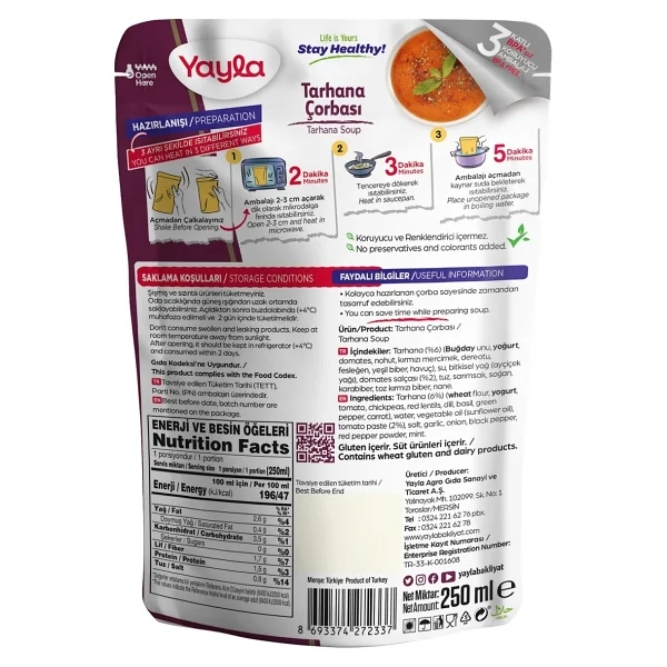 Yayla Hazır Tarhana Çorbası 250 gr - Görsel 2