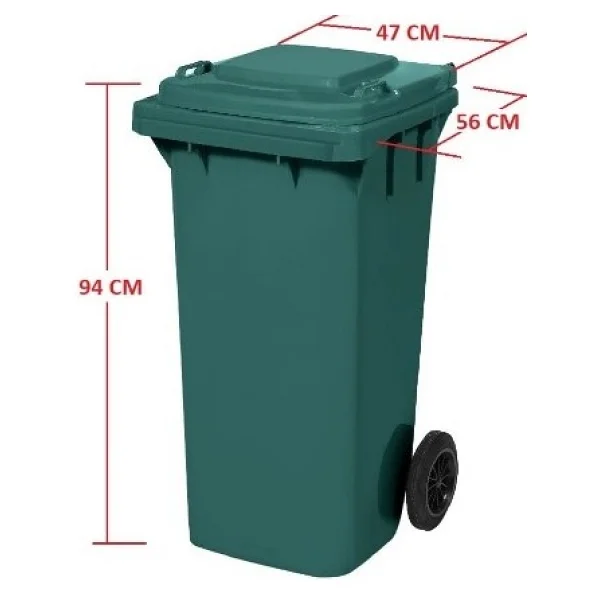 Nemkar Çöp Konteyneri 120 Litre Yeşil - Görsel 2