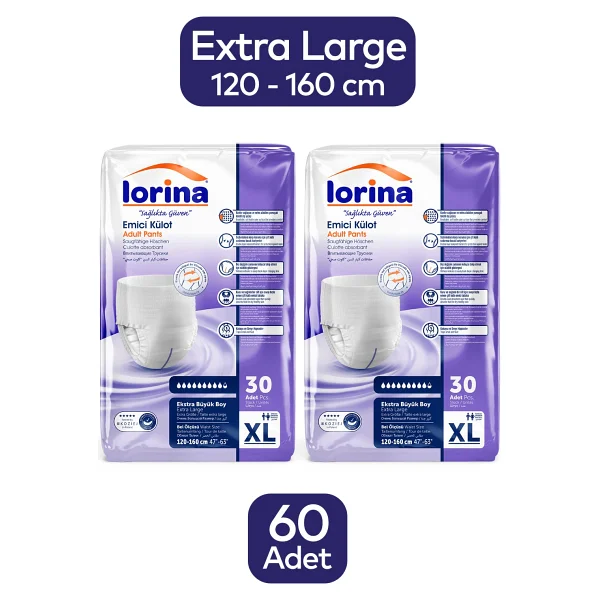 Lorina Emici Külot Ekstra Büyük Boy XL 30'lu 2 Adet Hasta Bezi - Görsel 4