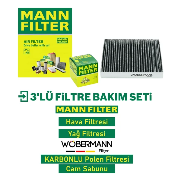 Wöbermann+mann Vw Jetta 1.4 Tsi Filtre Bakım Seti 2011-2015 3k - Görsel 2