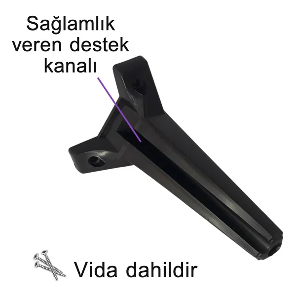 Glaswen 8 Adet Serdivan 20 cm Siyah Lüx Mobilya Kanepe Sehpa Ünite Koltuk Ayağı Baza Ayak - Görsel 4