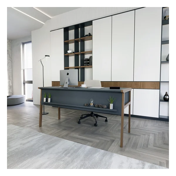 Lagomood Zenith Ofis Masası 150CM Beyaz Meşe - Görsel 6