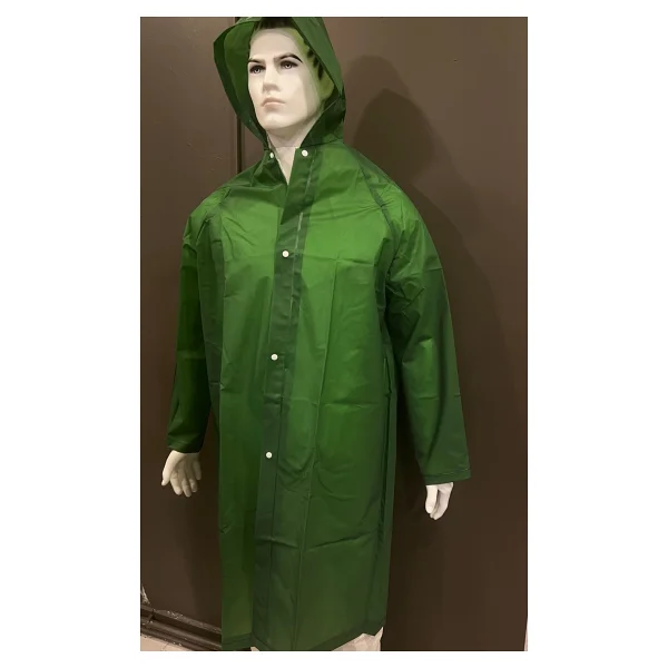 Toptancı Amca Yağmurluk Lüks Kalın Pvc Yağmurluk Çıtçıtlı Yağmurluk Kapşonlu Balıkçı Yeşil - 2XL - Görsel 3