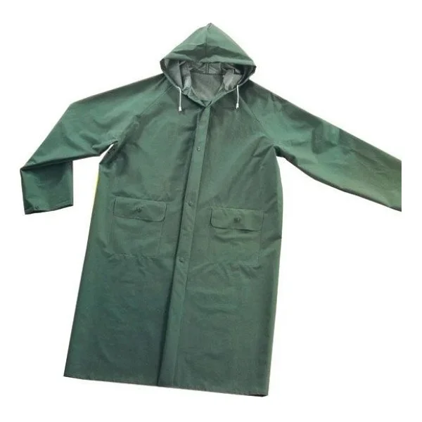 Toptancı Amca Yağmurluk Lüks Kalın Pvc Yağmurluk Çıtçıtlı Yağmurluk Kapşonlu Balıkçı Yeşil - 2XL - Görsel 5