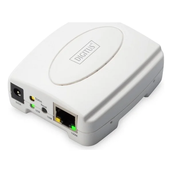 Digitus 1 Port Fast Ethernet Print Server, 1 X Usb 2.0 Port, 1 X Rj45Digitus Usb Print Server, 1-Port 1X Rj45, 1X Usb A, Usb 2.0 - Görsel 2