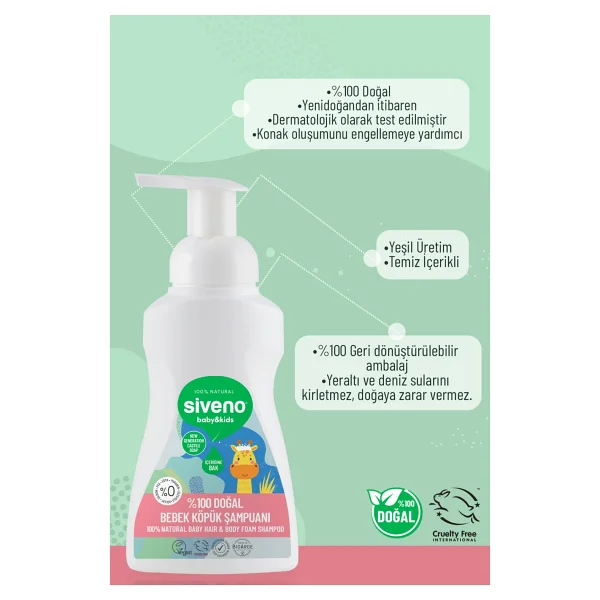 Siveno Doğal Bebek Köpük Şampuanı 250 ml 2 Adet - Görsel 6
