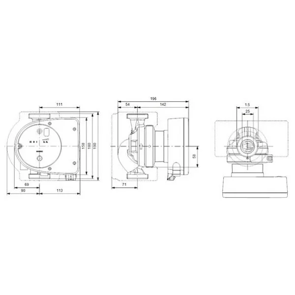 Grundfos Magna1 25-40 180 mm Frekans Konvertörlü Sirkülasyon Pompası - Görsel 3
