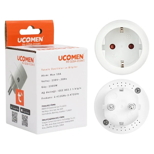Ucomen 10 Amper Wifi Tuya Destekli Akıllı Priz 220V Cep Telefonundan Kontrol Edilebilen - Görsel 3
