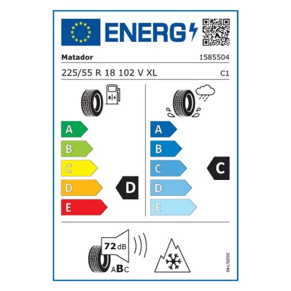 Matador MP93 Nordicca 225/55 R18 102V XL FR Kış Lastiği - 2023 - Görsel 2
