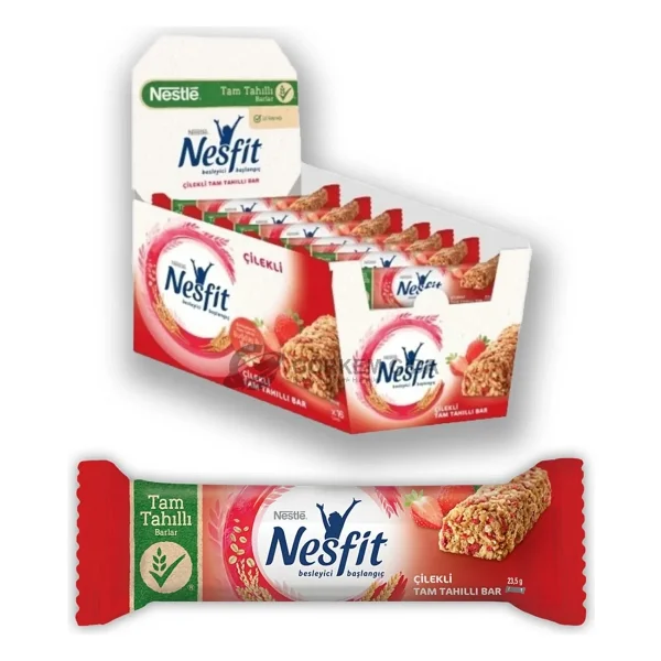 Nesfit 23.5 gr 16'lı Paket Tam Tahıllı Çilekli Bar - Görsel 2