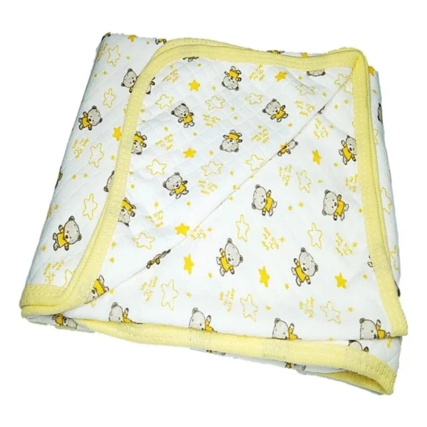 Çil Özlem Bebe Mavi Renkli Tek Kat Kapitone Bebek Battaniye Kundak 80X90 cm %100 Pamuk - Görsel 2