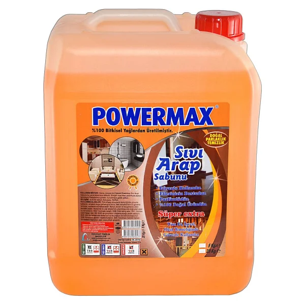 POWERMAX 5 kg Sıvı Arap Sabunu Ahşap Yüzeyler İçin Güvenli Temizlik ve Parlaklık Koruma - Görsel 3