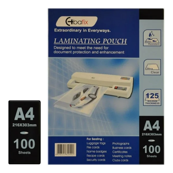 Bafix 216-303 Laminasyon Filmi A4 125 Micron 100 LÜ (1 paket 100 adet) - Görsel 3