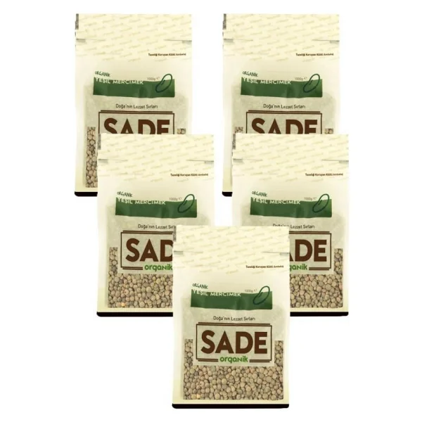 Sade Organik 1 kg 2'li Paket Yeşil Mercimek - Görsel 4