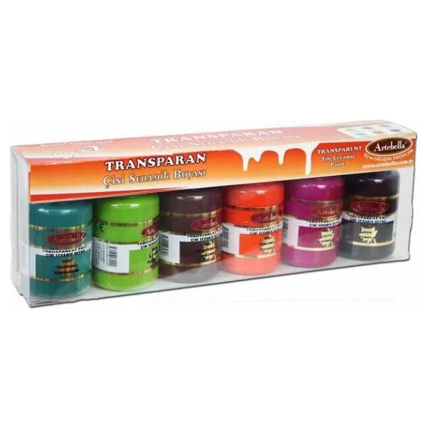 Artebella ABSTS002 Transparan Çini Seramik Boyası 50 cc 6'lı - Görsel 4